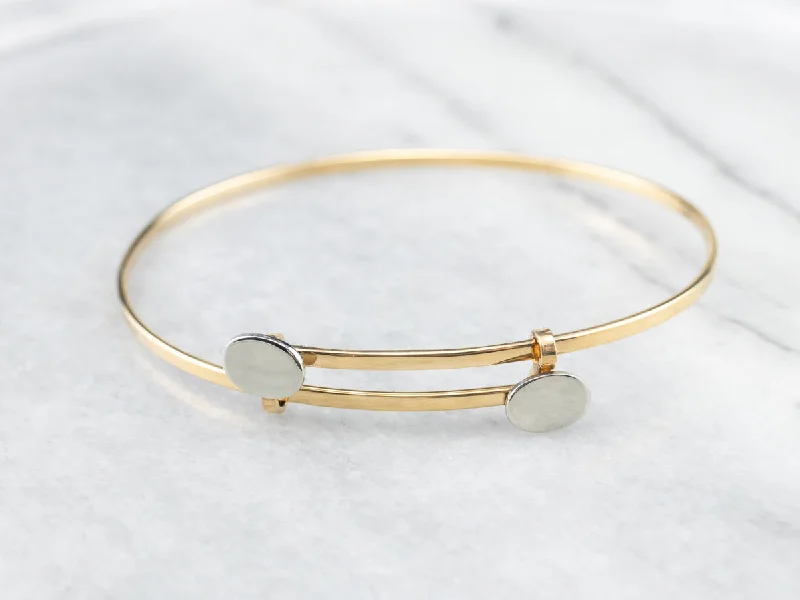 Modernist 18K Gold Bangle Bracelet