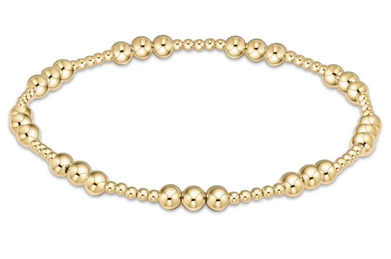 E Newton Classic Joy Pattern Bead Bracelet - Gold