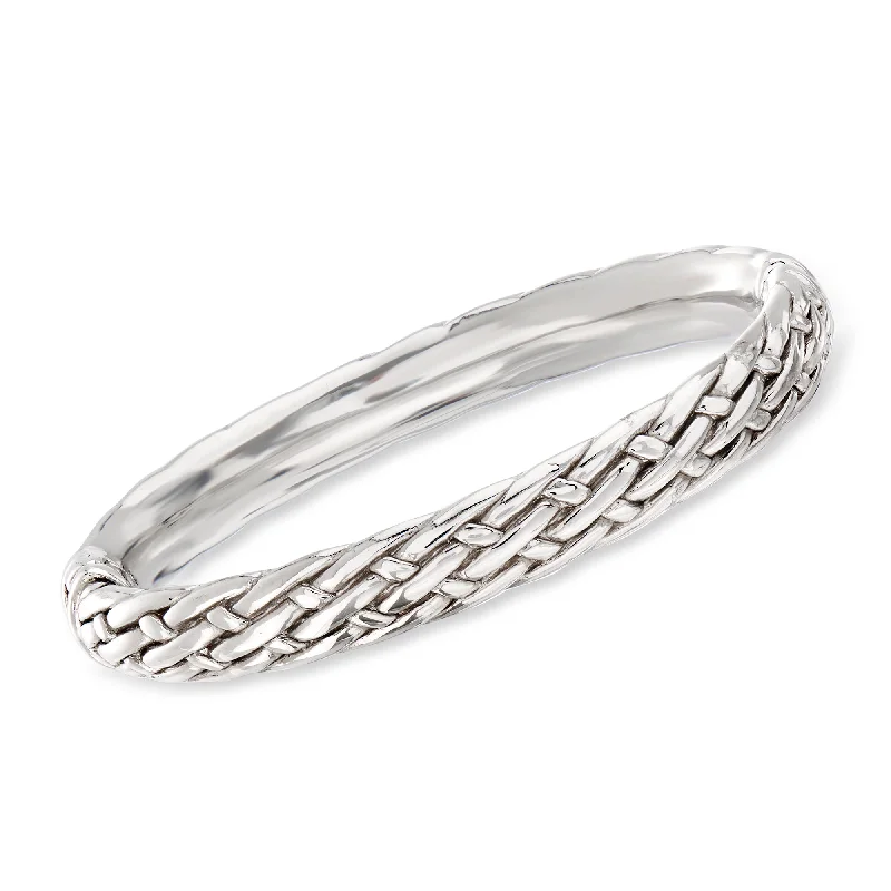 Ross-Simons Sterling Silver Basketweave Bangle Bracelet