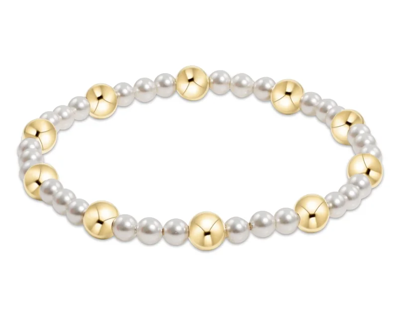 E Newton Pearl Sincerity Pattern Bead Bracelet