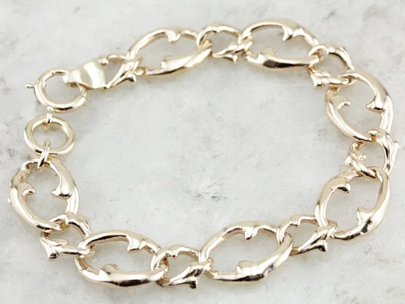 Serious Gold Statement: Vintage, Substantial Gold Decorative Link Bracelet