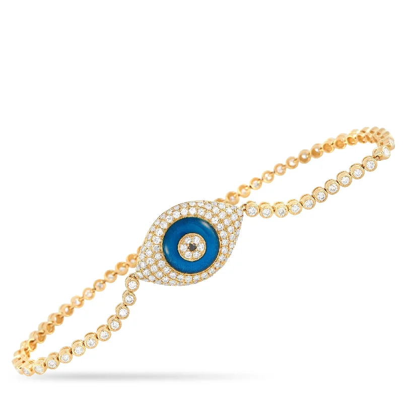 LB Exclusive 18K Yellow Gold 1.92ct Diamond Evil Eye Bracelet ALB-16402-Y