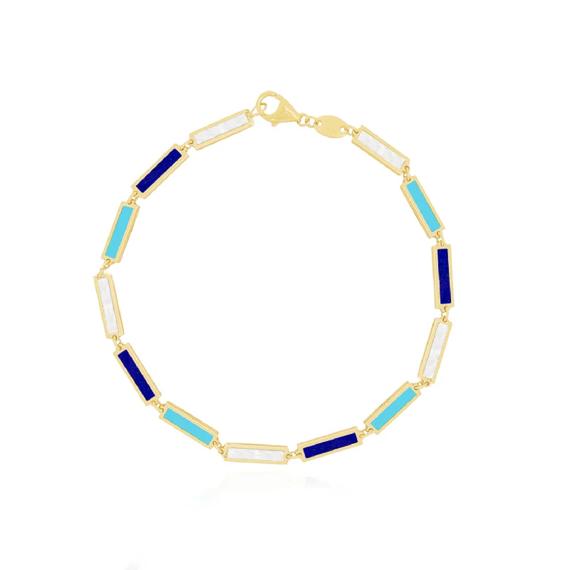 Blue Mixed Bar Bracelet