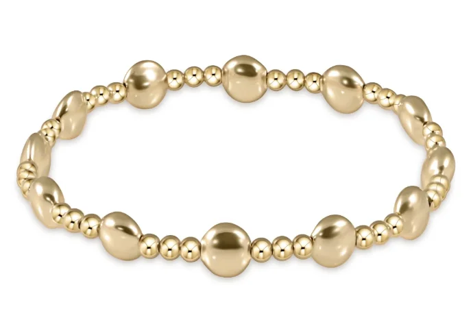 E Newton Honesty Gold Sincerity Pattern 6mm Bead Bracelet