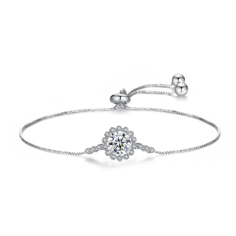 Snowflake Round Cut Diamond Bracelet