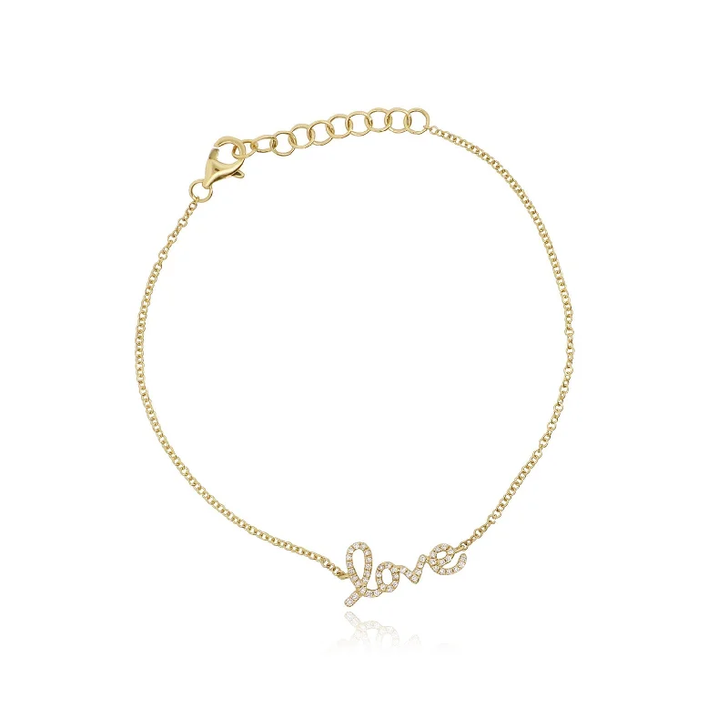 Diamond Script Love Bracelet