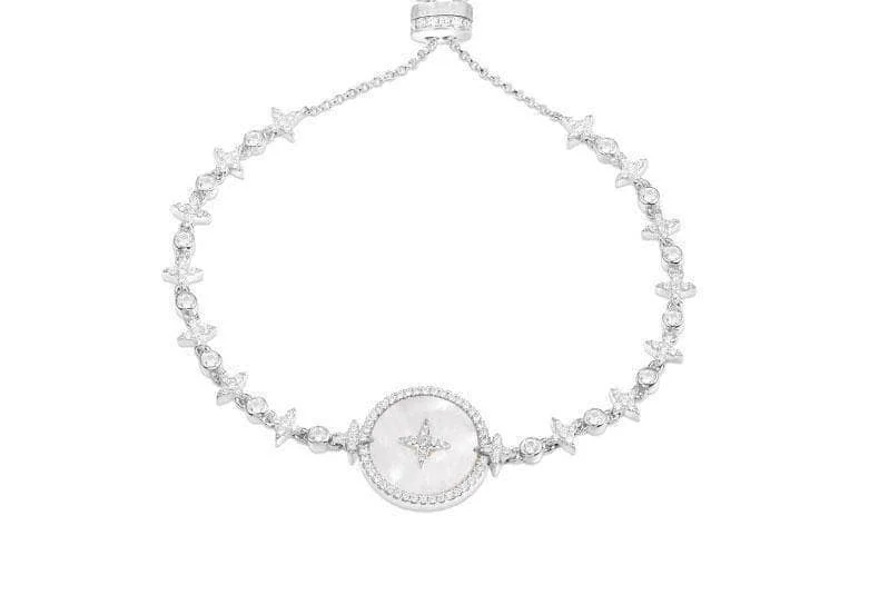 Albina Star Setting with Diamonds Adjustable Bracelet