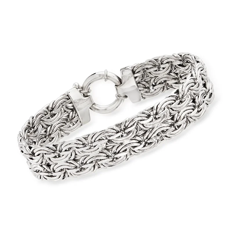 Ross-Simons Sterling Silver Wide Byzantine Bracelet