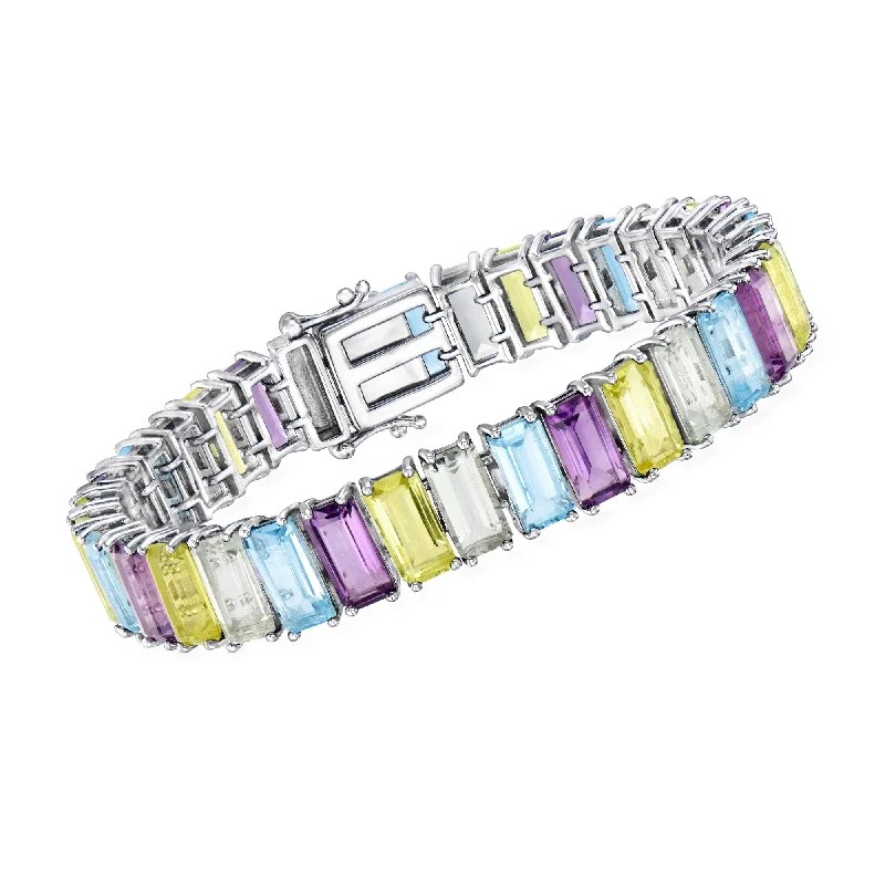 Ross-Simons Multi-Gemstone Tennis Bracelet in Sterling Silver