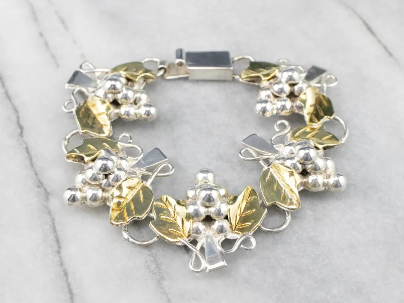 Bunch of Grapes Mixed Metal Link Bracelet