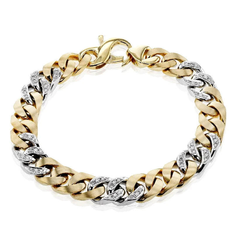 Men's Bracelet In 14k Gold With Diamonds