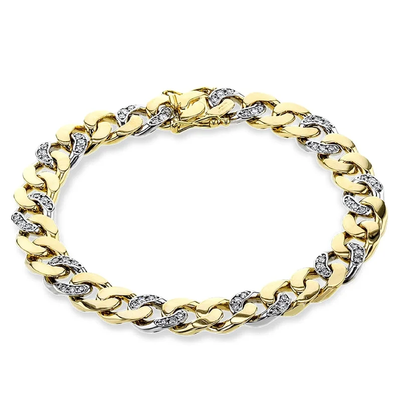 Men's Bracelet In 18k Gold With Diamonds