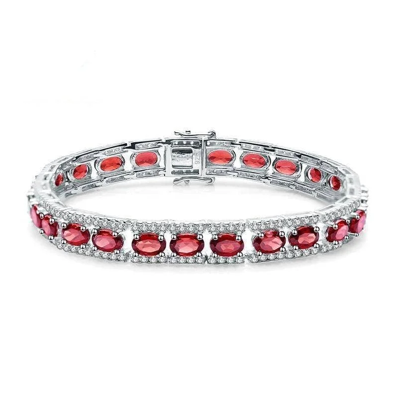 0.6Ct Natural Garnet Gemstone Vintage Bracelet