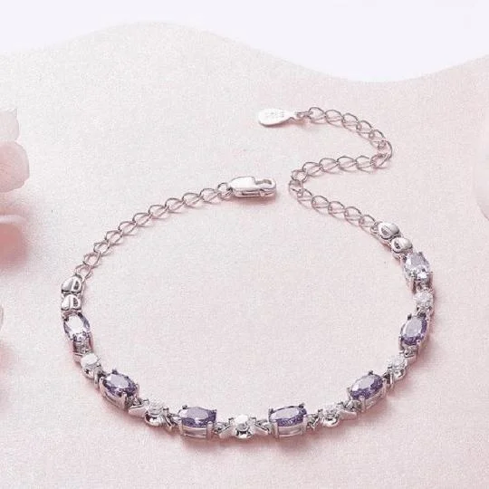 Love Amethyst Bracelet In Sterling Silver